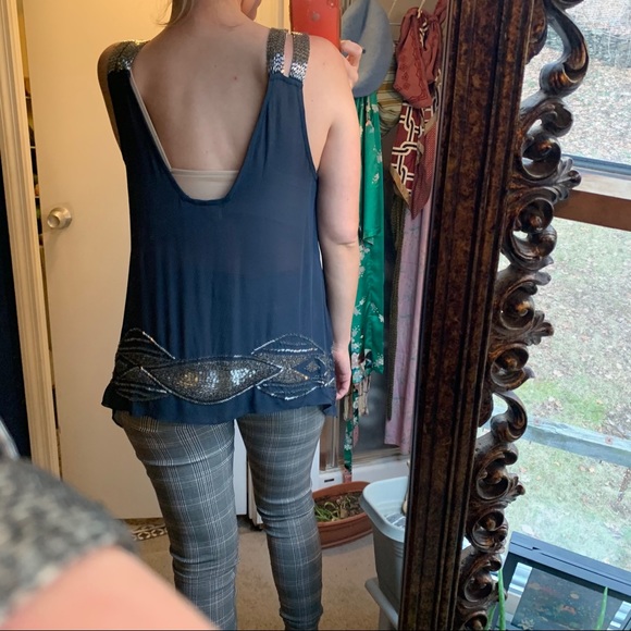 Parker Silk Beaded Embellished 20s Top Glam Tank S - Picture 9 of 14